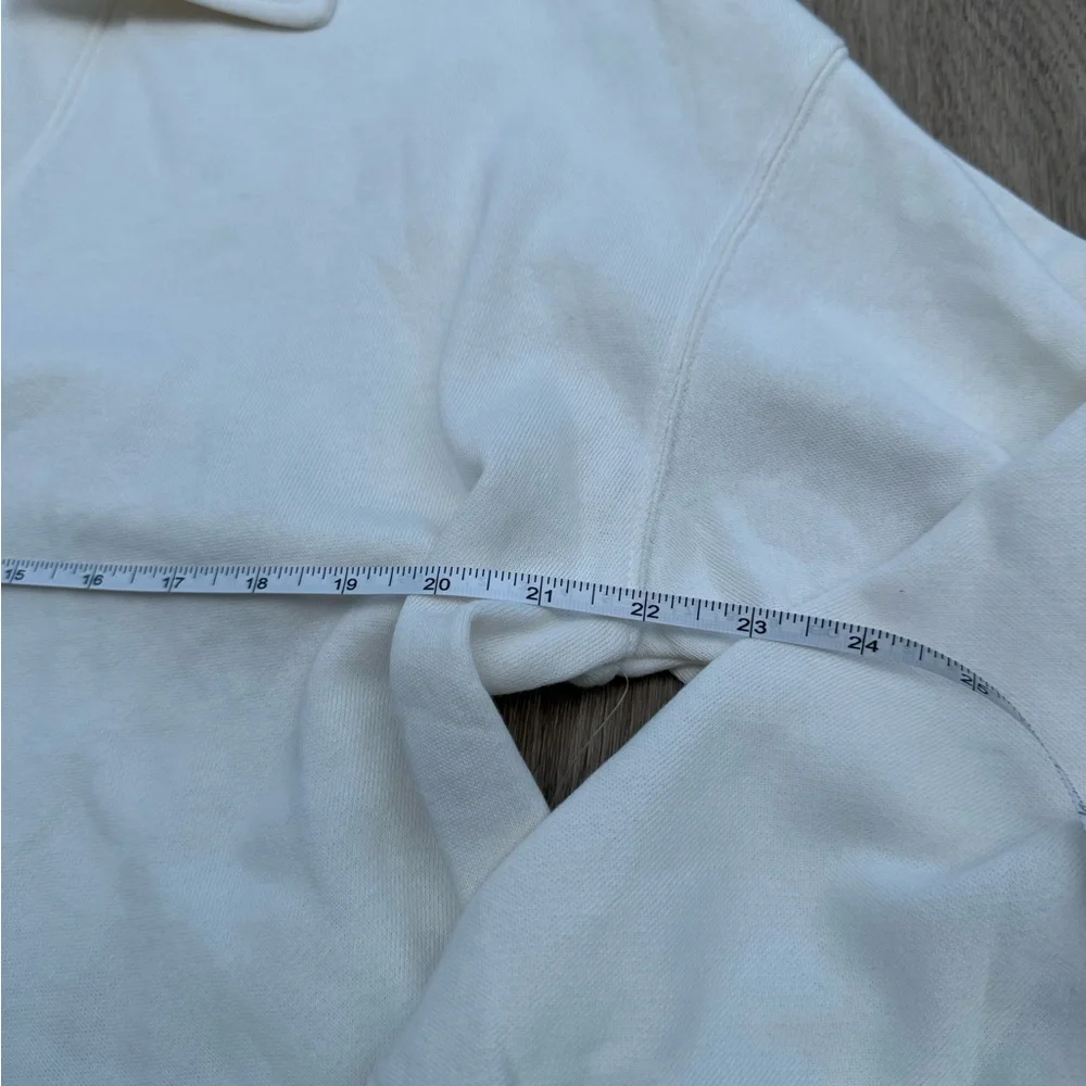 NWT Old Navy Fleece Lined White Collared Pullover Crop Sweater - Picture 6 of 9
